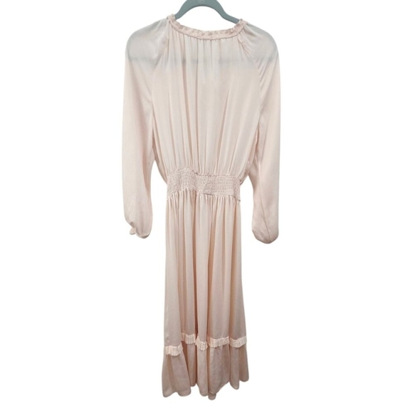 ZARA Peach Pink Maxi Pleated Voluminious Dress Size S - Picture 8 of 13